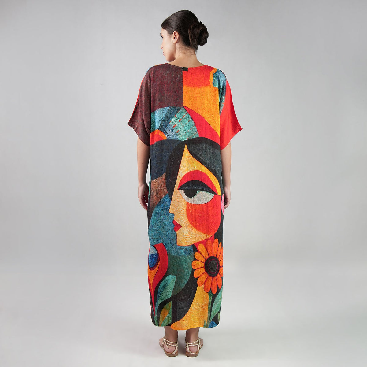 Muse Abstract Art Long Kaftan Dress-3