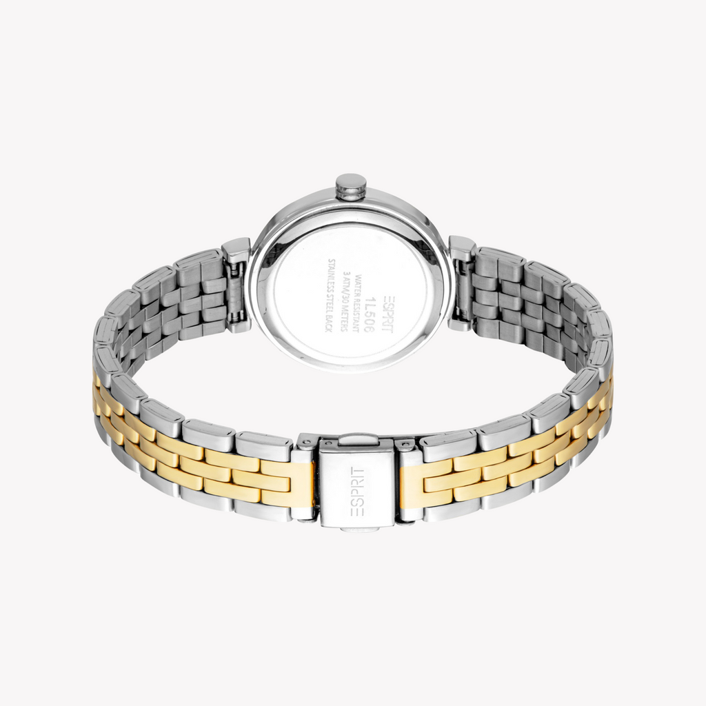 Esprit Women's Silver & Gold Stainless Steel Watch | Es1l506m0085-3